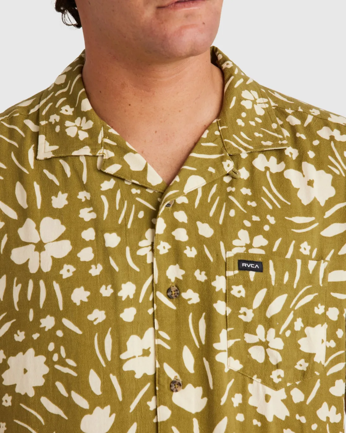 RVCA WILDFLOWER SHORT SLEEVE SHIRT Moss Sale