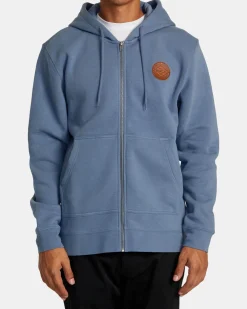 RVCA WORDMARK ZIP HOODIE Flint Stone Best