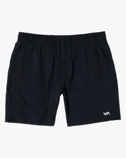 RVCA YOGGER STRETCH 17" ATHLETIC SHORTS Black Hot