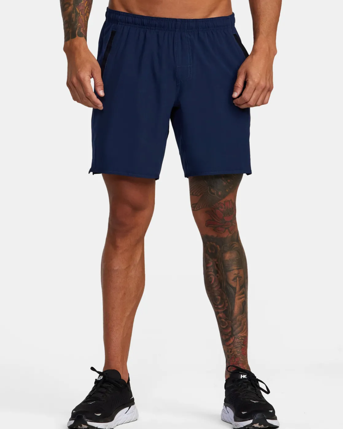 RVCA YOGGER STRETCH 17" ATHLETIC SHORTS Midnight Hot