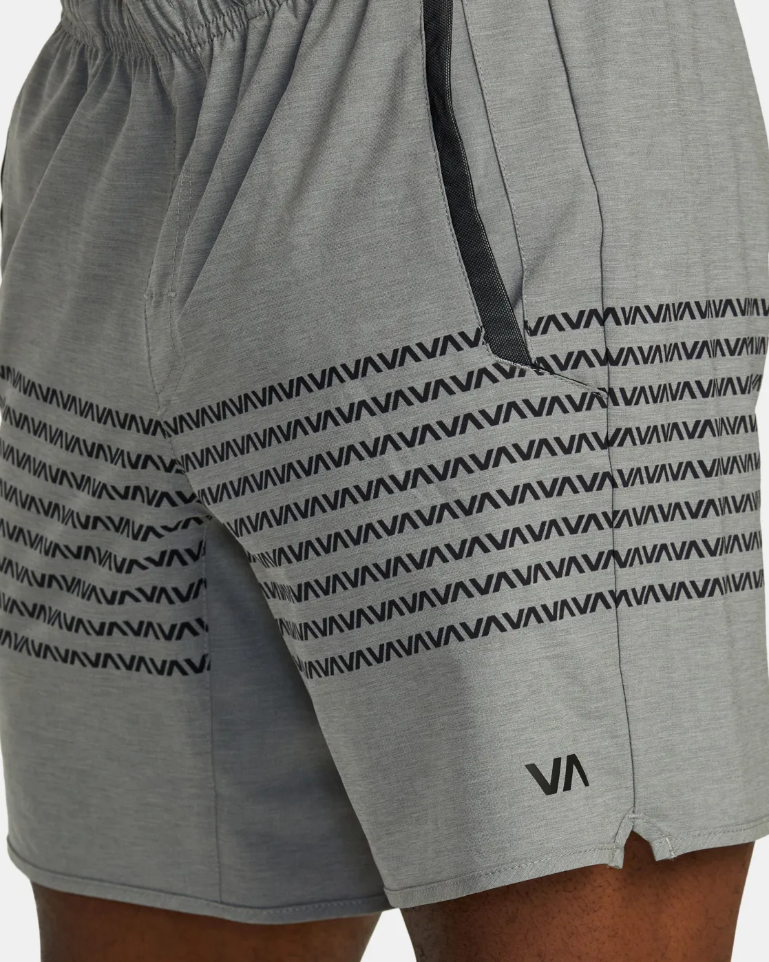 RVCA YOGGER STRETCH 17" ATHLETIC SHORTS Heather Grey Va Band Best