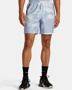 RVCA YOGGER STRETCH 17" ATHLETIC SHORTS Digi Clouds Clearance