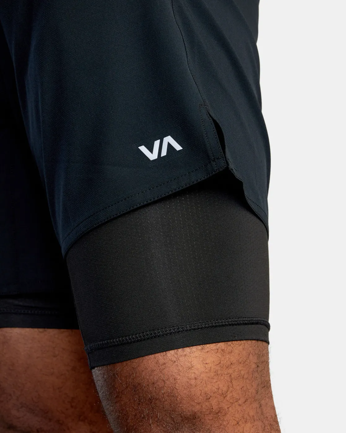 RVCA YOGGER TRAIN 2-IN-1 17" WORKOUT SHORTS Black Multi Hot