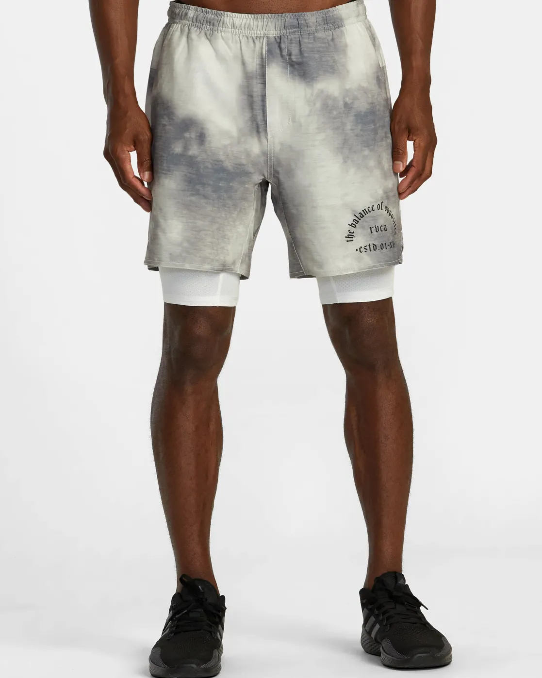 RVCA YOGGER TRAIN 2-IN-1 17" WORKOUT SHORTS Chalk Wash Outlet
