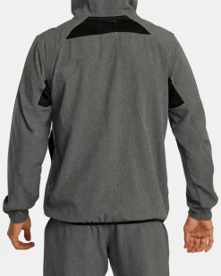 RVCA YOGGER ZIP-UP HOODED JACKET II Charcoal Heather Hot