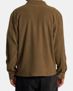 RVCA YUKON HI PILE FLEECE SHIRT JACKET Mushroom New