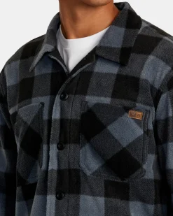 RVCA YUKON HI PILE FLEECE SHIRT JACKET Garage Blue Online